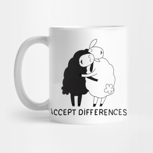 Black sheep and white sheep Mug